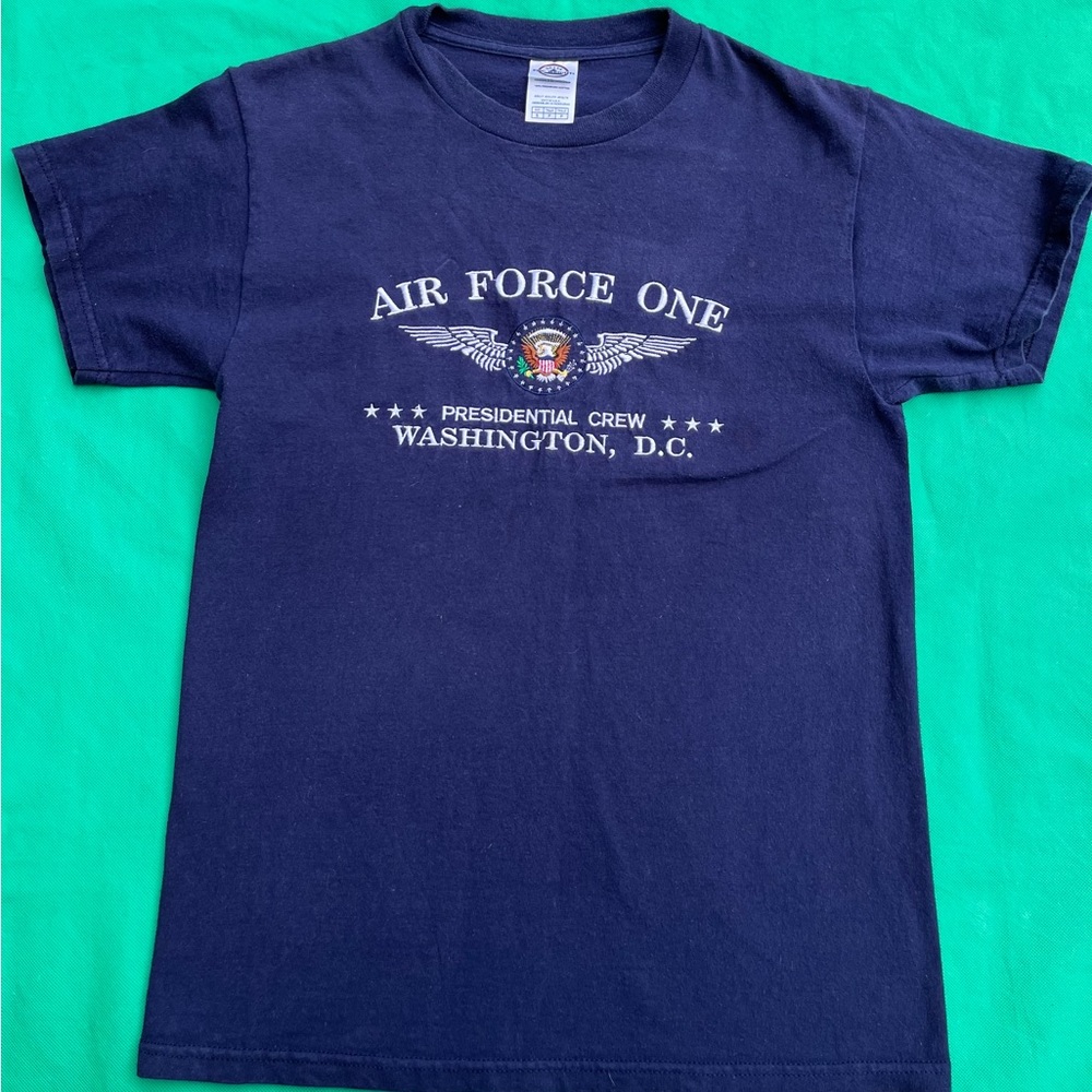 Vintage Mens  Air Force One shirt Navy Blue Size S